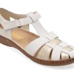 Pantofi RIEKER albi, 45869, din piele naturala