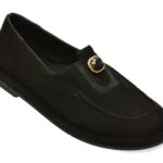 Pantofi EPICA negri, 157H601, din piele intoarsa