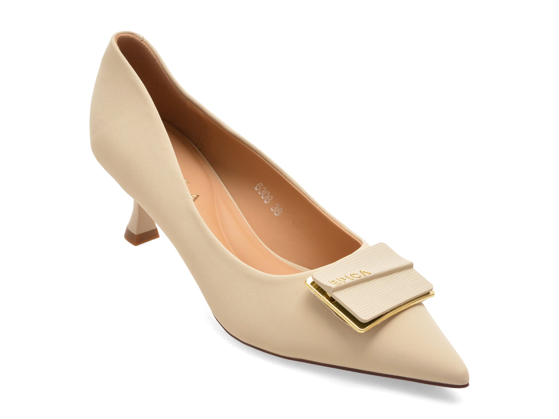 6305144ebb9af8ad8c63c3c4236c6e2a776b34c29aeca41e0987e223a28301e8 Pantofi Dama eleganti EPICA bej, 6308, din piele ecologica - imagine 1