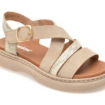 Sandale RIEKER bej, V3063, din piele ecologica