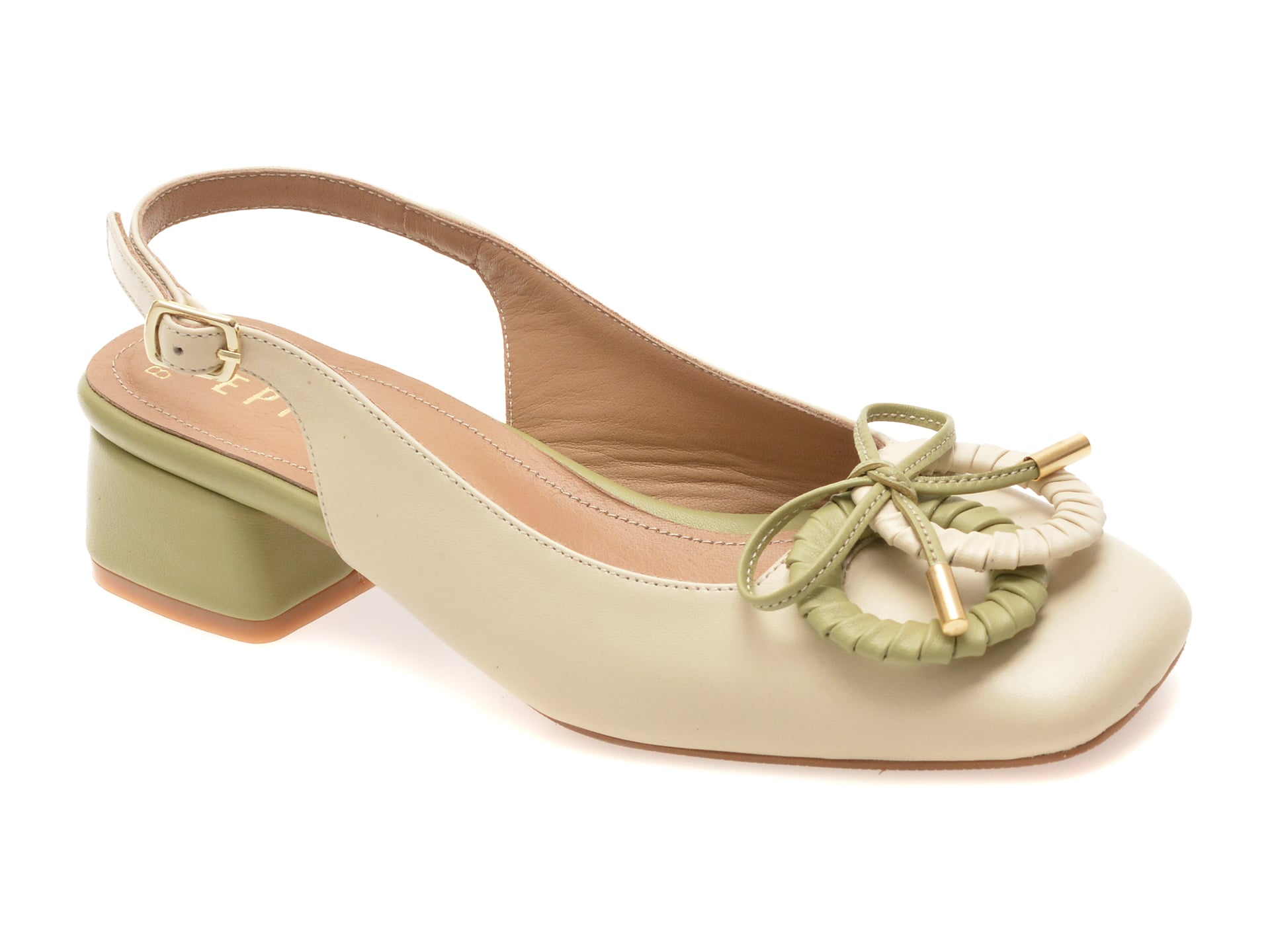 6ce0b0f511f04ca6de59a953dfe78c6e483ed50e2e96a7a80581827f4df5128c Pantofi Dama eleganti EPICA bej, 669B714, din piele naturala - imagine 1