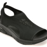 Sandale SKECHERS negre, ARCH FIT, din material textil