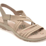 Sandale SKECHERS gri, REGGAE SLIM, din material textil