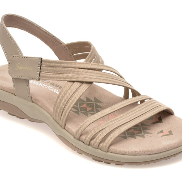 Sandale SKECHERS gri, REGGAE SLIM, din material textil