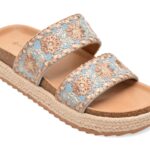 Papuci CALL IT SPRING albastri, JANNY 450, din material textil