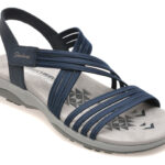 Sandale SKECHERS bleumarin, REGGAE SLIM, din material textil