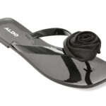 Slapi Femei ALDO negri, EDELINNA 001, din pvc