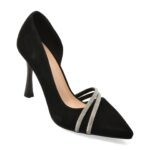 Pantofi Dama eleganti FLAVIA PASSINI negri, V8770, din piele intoarsa