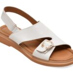Sandale Femei GOLD DEER albe, 22083, din piele naturala