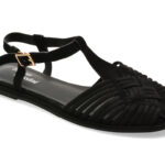 Sandale Femei FLAVIA PASSINI negre, A397, din material textil si piele naturala