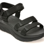 Sandale SKECHERS negre, D LUX WALKER, din material textil