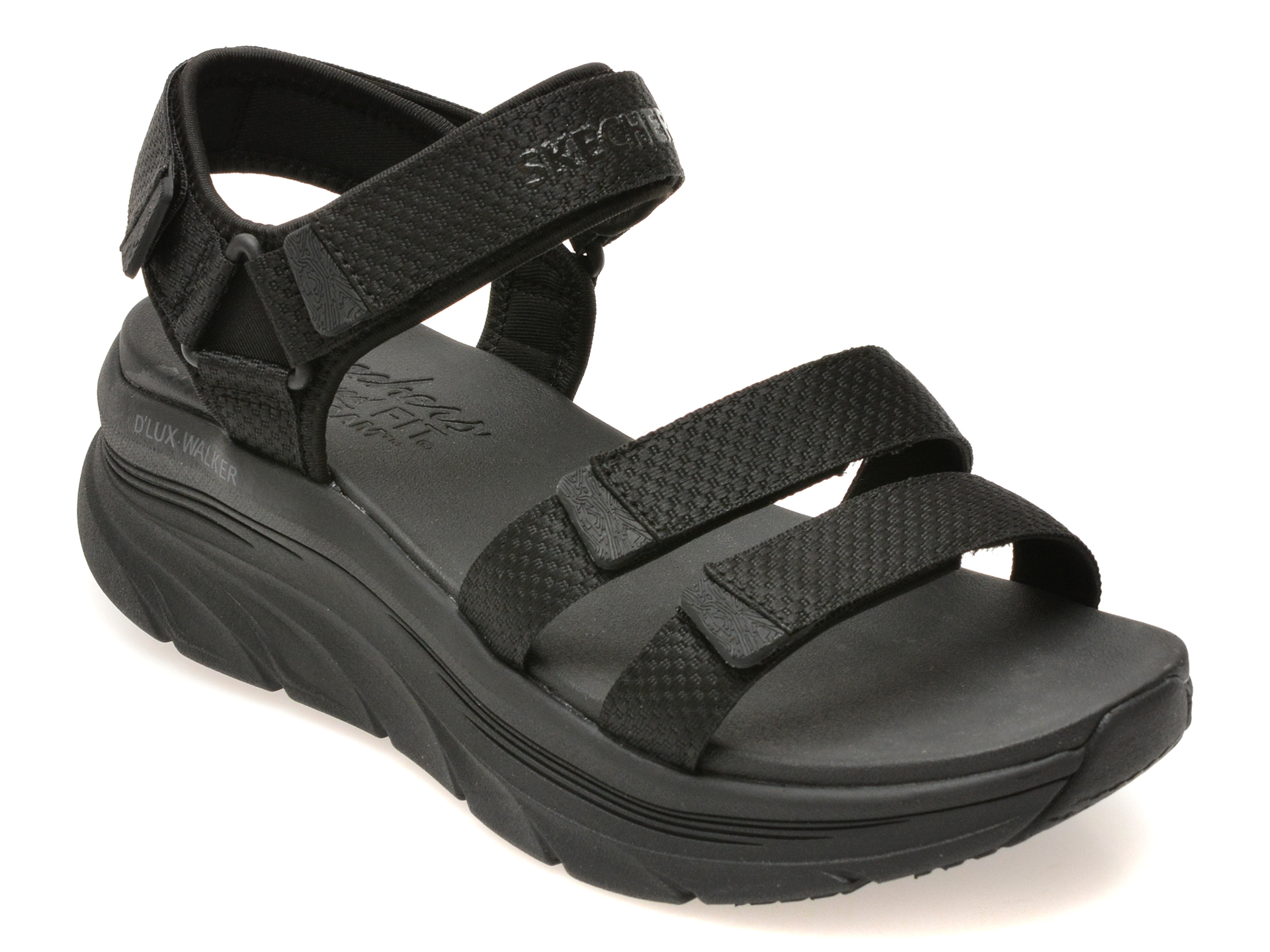 818ab69707a3173001630511c5c620e69d98ffa17386e646466bdd93e812b539 Sandale SKECHERS negre, D LUX WALKER, din material textil - imagine 1