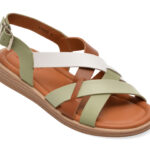 Sandale PASS COLLECTION verzi, KL60022, din piele naturala