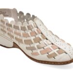Pantofi RIEKER albi, 47156, din piele ecologica