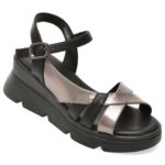Sandale KARISMA negre, VA60008, din piele naturala