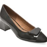 Pantofi Dama eleganti EPICA negri, 4F5678, din piele naturala lacuita