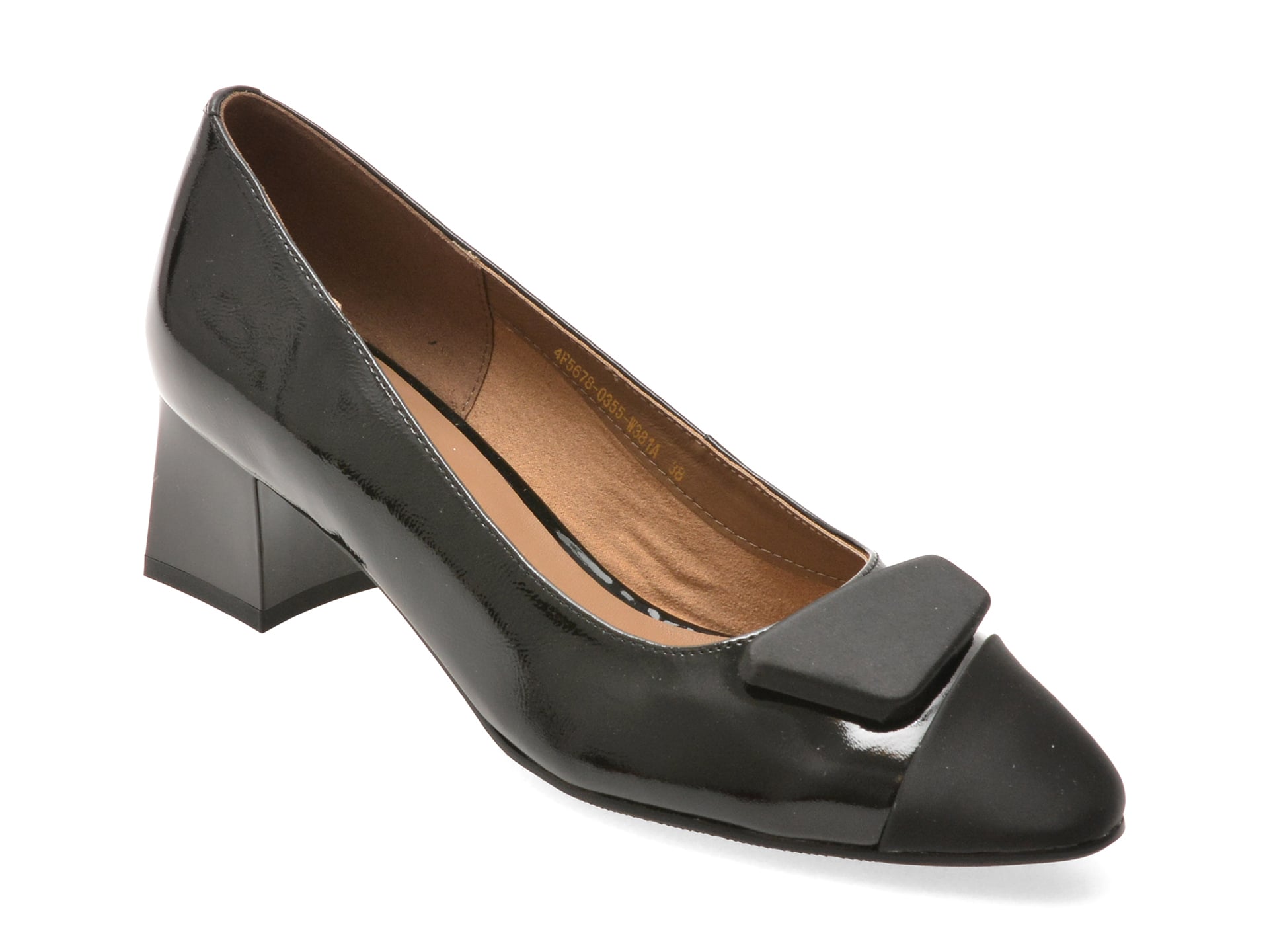 8bae1a2b0e4e5d7dab39f95a085749a5adcb17570af17700ef96386b9de838d3 Pantofi Dama eleganti EPICA negri, 4F5678, din piele naturala lacuita - imagine 1