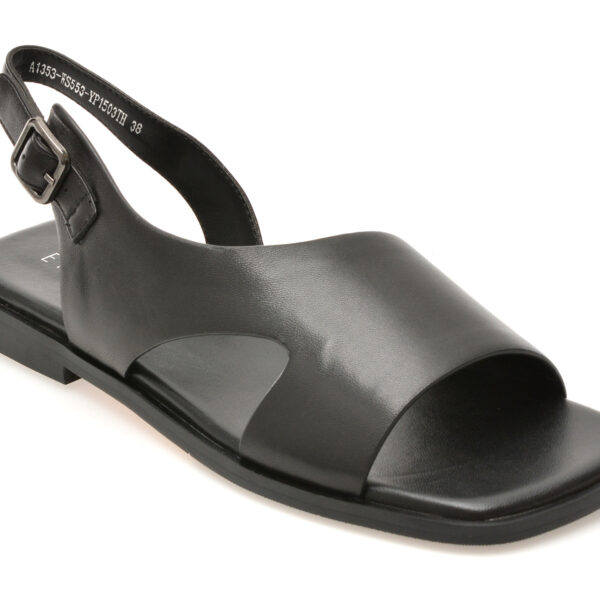 Sandale EPICA negre, A1353, din piele naturala