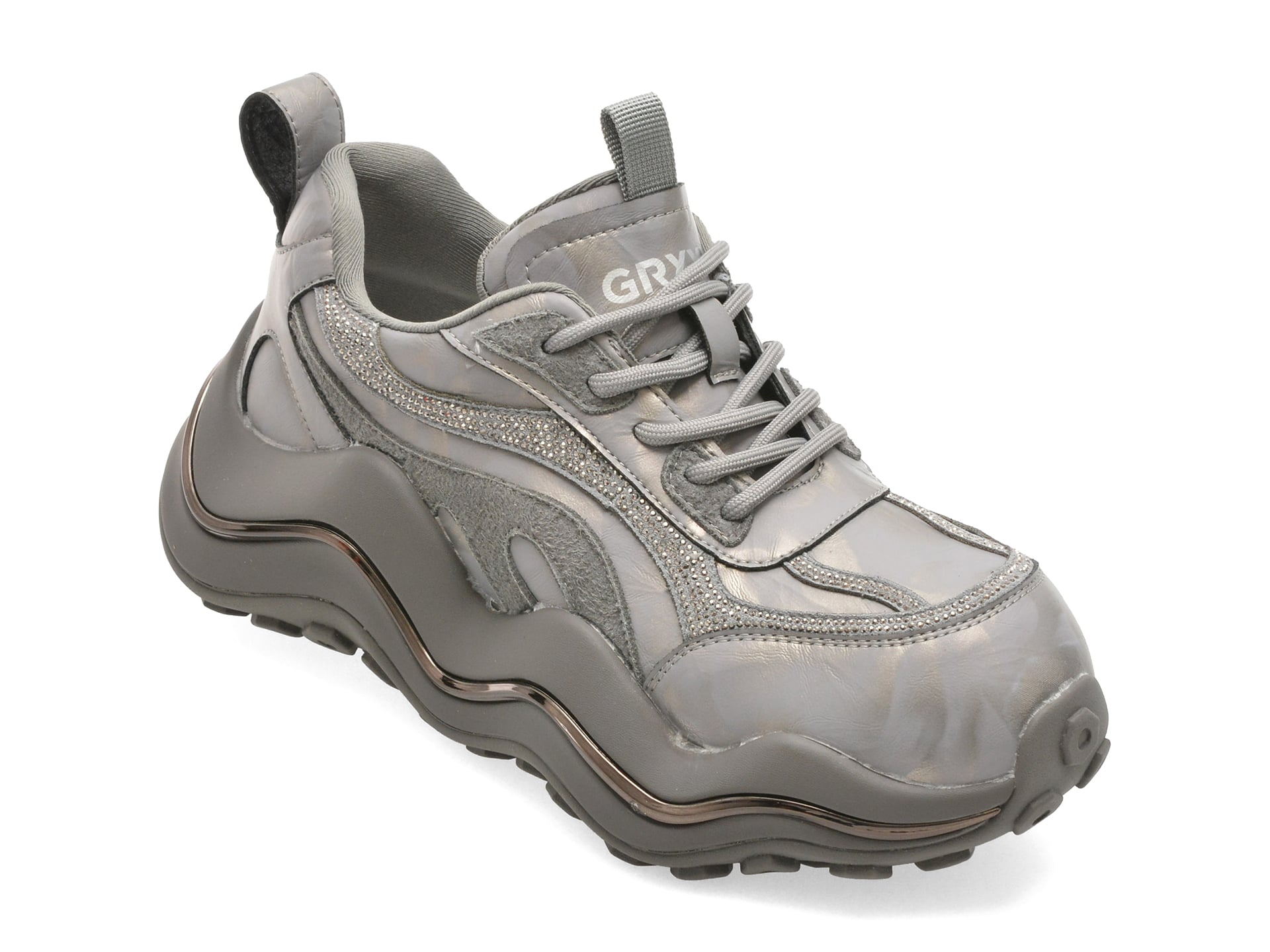 8bbbf2d7a8a1ddf0eb1dacc71ad2678b95d7b3ee9e320207ffc1de12ab8d5d8e Incaltaminte Dama sport GRYXX gri, 251029, din piele naturala - imagine 1