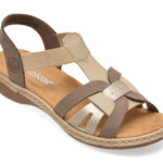 Sandale RIEKER gri, 65918, din piele ecologica