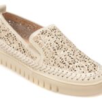 Mocasini FLAVIA PASSINI albi, 372601, din piele naturala