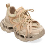 Incaltaminte Dama sport GRYXX bej, Q2552, din material textil si piele naturala