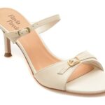 Papuci eleganti FLAVIA PASSINI albi, 373403, din piele naturala
