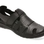 Sandale BITE THE BULLET negre, 9521, din piele naturala