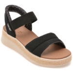 Sandale SKECHERS negre, BOBS SUN RAY, din material textil