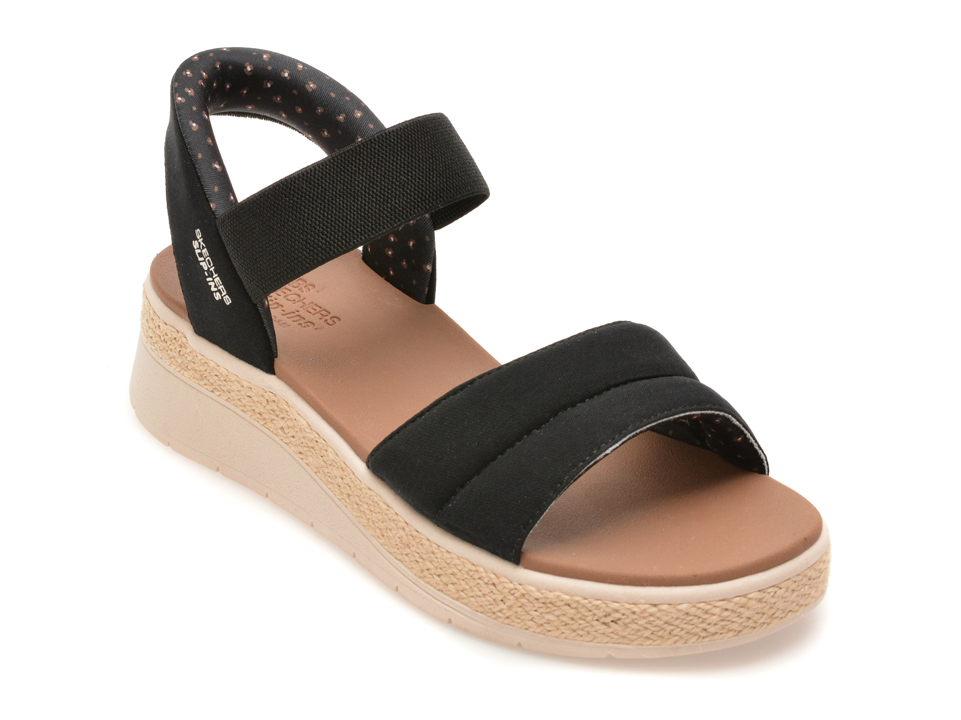 9b549a6cafb42e3b7eb9a7e4c3244c3544e112c977800a7dcccbc5b64bbe2ed8 Sandale SKECHERS negre, BOBS SUN RAY, din material textil - imagine 1