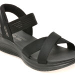 Sandale SKECHERS negre, ULTRA FLEX 3.0, din material textil