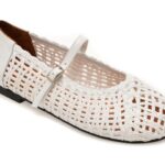 Balerini GRYXX albi, 208408, din material textil