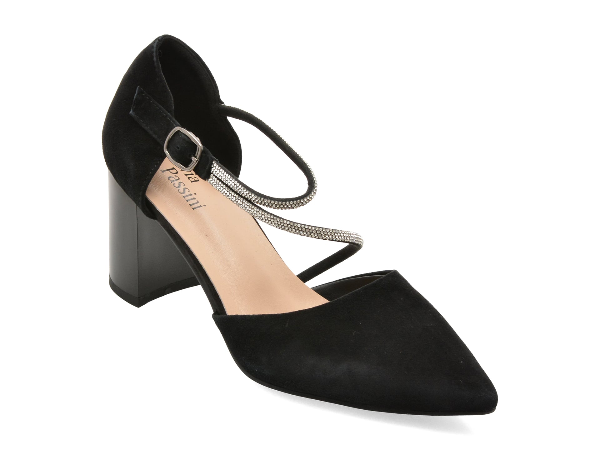 aa597e4f852c689966d35aa12be347276cd3d417ab2f6cebc4a373962a982b97 Pantofi Dama eleganti FLAVIA PASSINI negri, V1822, din piele intoarsa - imagine 1