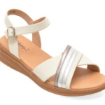 Sandale PASS COLLECTION albe, J860017, din piele naturala