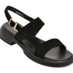 Sandale Femei FLAVIA PASSINI negre, TH189, din piele intoarsa