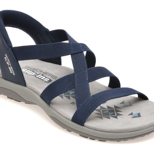 Sandale SKECHERS bleumarin, REGGAE SLIM, din material textil
