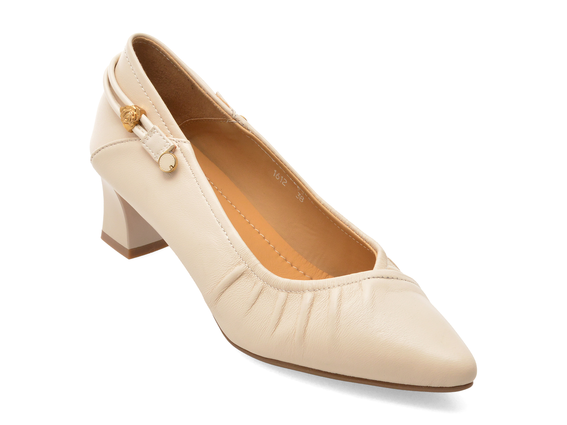 b3f74719de1981bf08db0b7ae6039de102503740704b04e3d95d06a651988016 Pantofi Dama eleganti IMAGE bej, 1612, din piele naturala - imagine 1