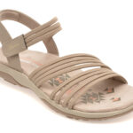 Sandale SKECHERS gri, REGGAE SLIM, din material textil