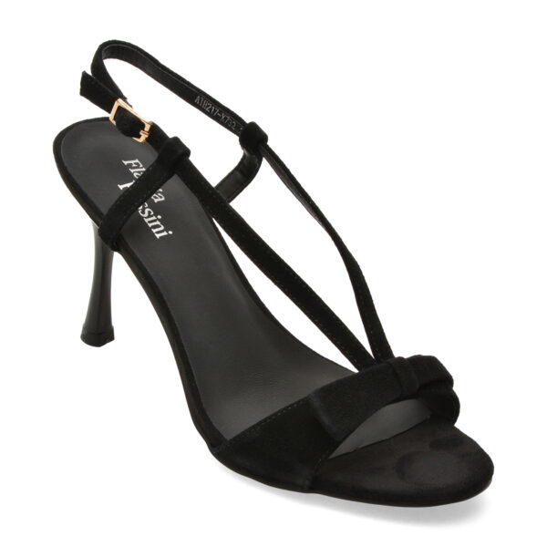 Sandale Femei elegante FLAVIA PASSINI negre, ATH217, din piele intoarsa