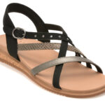 Sandale SKECHERS negre, DESERT KISS LOW, din piele ecologica