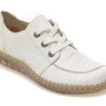 Pantofi RIEKER albi, N2402, din piele naturala