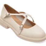 Pantofi PASS COLLECTION albi, DL60006, din piele naturala