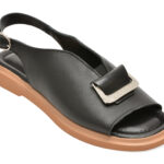 Sandale Femei GOLD DEER negre, 2201, din piele naturala
