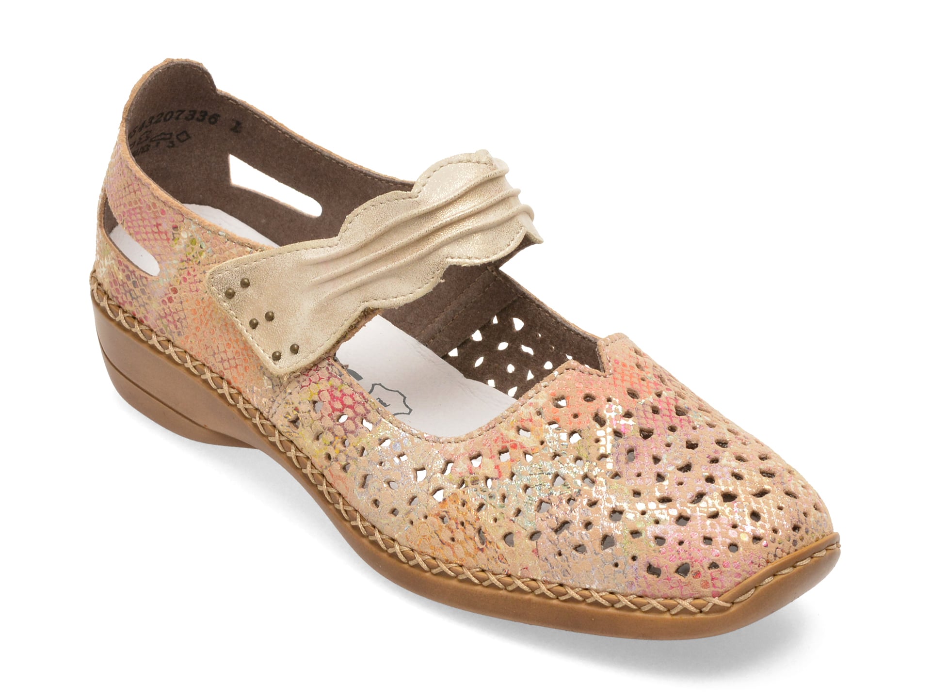 ce21d6984b12359ad6a7ac745b25c4966d4606a8ba4c5515f506df8c17e5b359 Pantofi RIEKER multicolor, 41399, din piele naturala - imagine 1