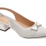 Pantofi Dama eleganti IMAGE albi, 6192431, din piele naturala