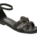 Sandale KARISMA negre, VA60023, din piele naturala