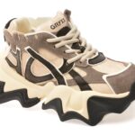 Incaltaminte Dama sport GRYXX bej, 1008617, din material textil si piele naturala