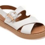 Sandale Femei GOLD DEER albe, 22082, din piele naturala
