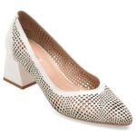 Pantofi Dama eleganti IMAGE albi, 3510040, din piele naturala
