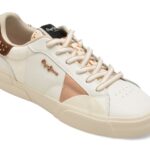 Incaltaminte Dama sport PEPE JEANS albi, LS30013, din piele naturala